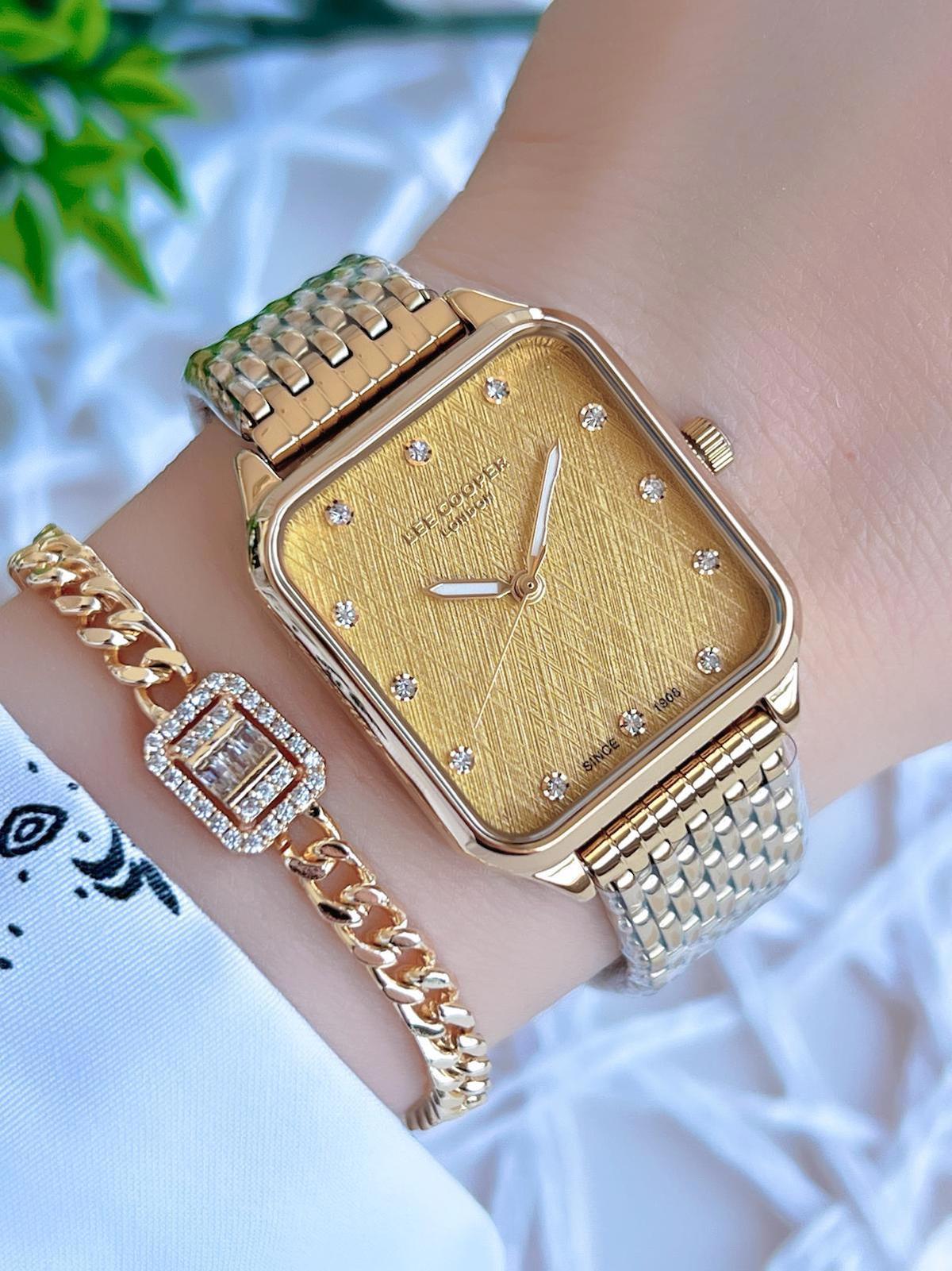 Lee Cooper LC07957.110 40 mm Sarı Çelik Kordon Analog Kadın Kol Saati