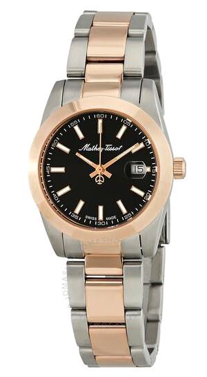 Mathey-Tissot D450BI Takvimli 31-35 mm Gri-Rose Gold Çelik Kordon Analog Kadın Kol Saati