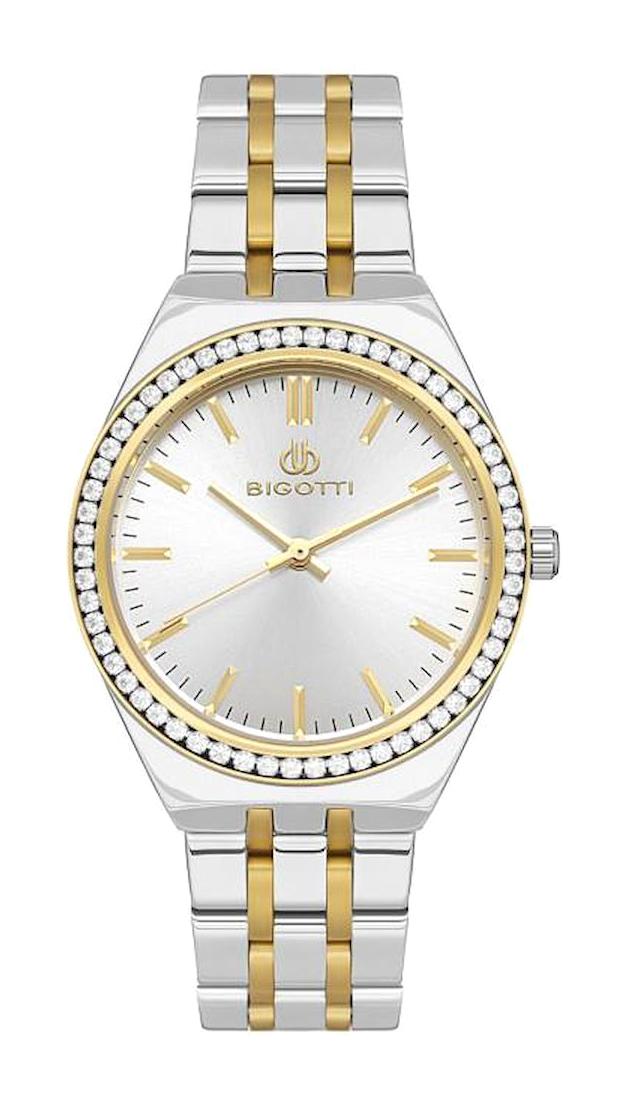 Bigotti BG.1.10541-3 36 mm Altın-Gri Çelik Kordon Analog Erkek Kol Saati