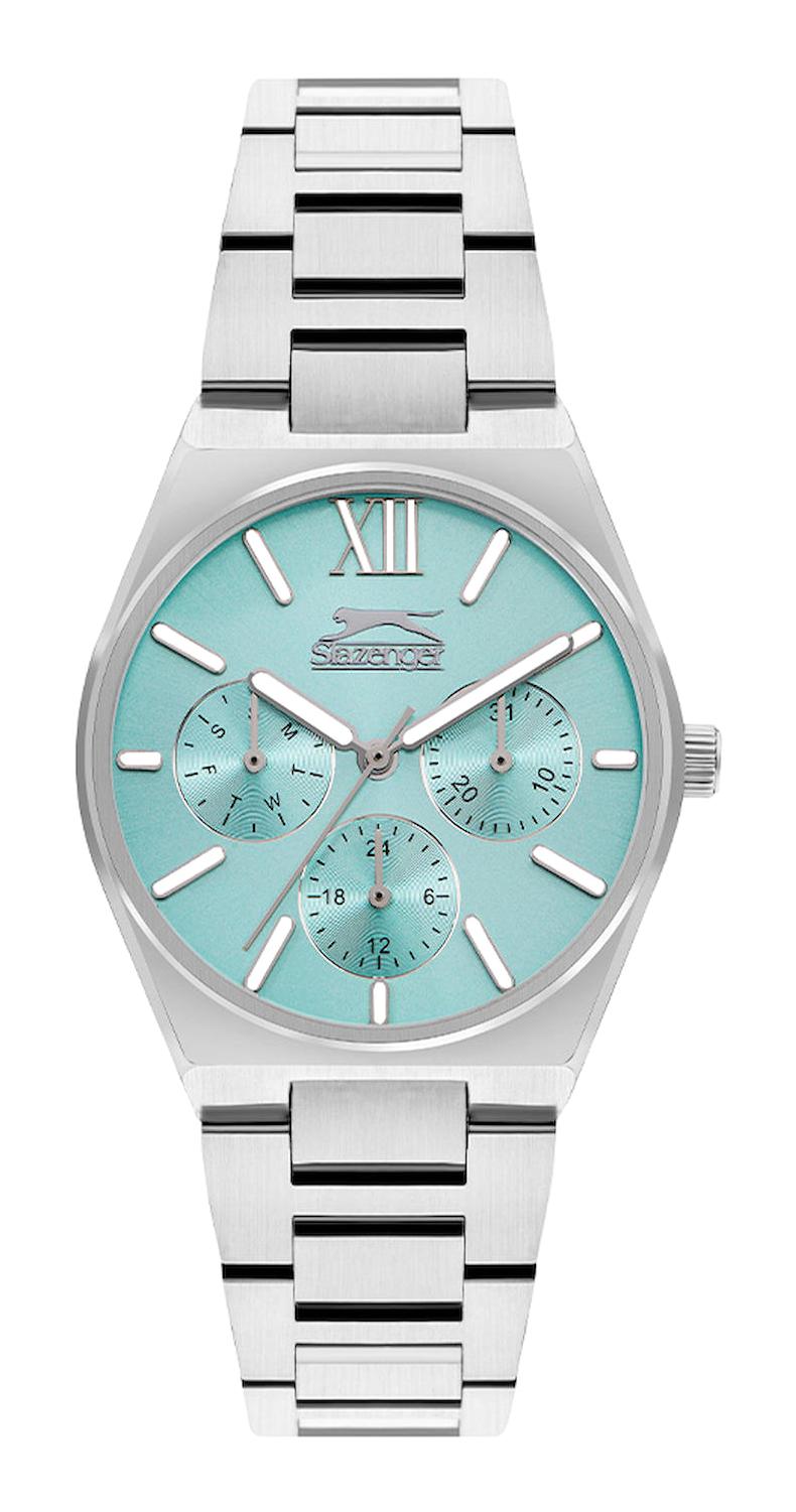 Slazenger SL.09.2243.4.05 Takvimli 36 mm Gri Çelik Kordon Analog Kadın Kol Saati