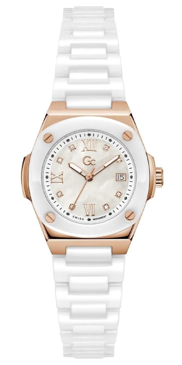 Guess GCZ12006L1MF Takvimli 34 mm Beyaz Çelik Kordon Analog Kadın Kol Saati