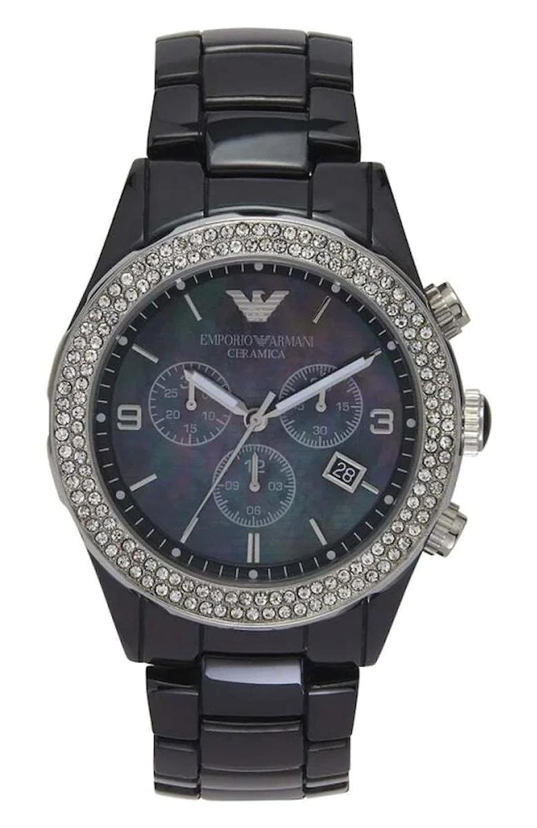 Emporio Armani AR1455 Takvimli 43 mm Siyah Çelik Kordon Analog Kadın Kol Saati