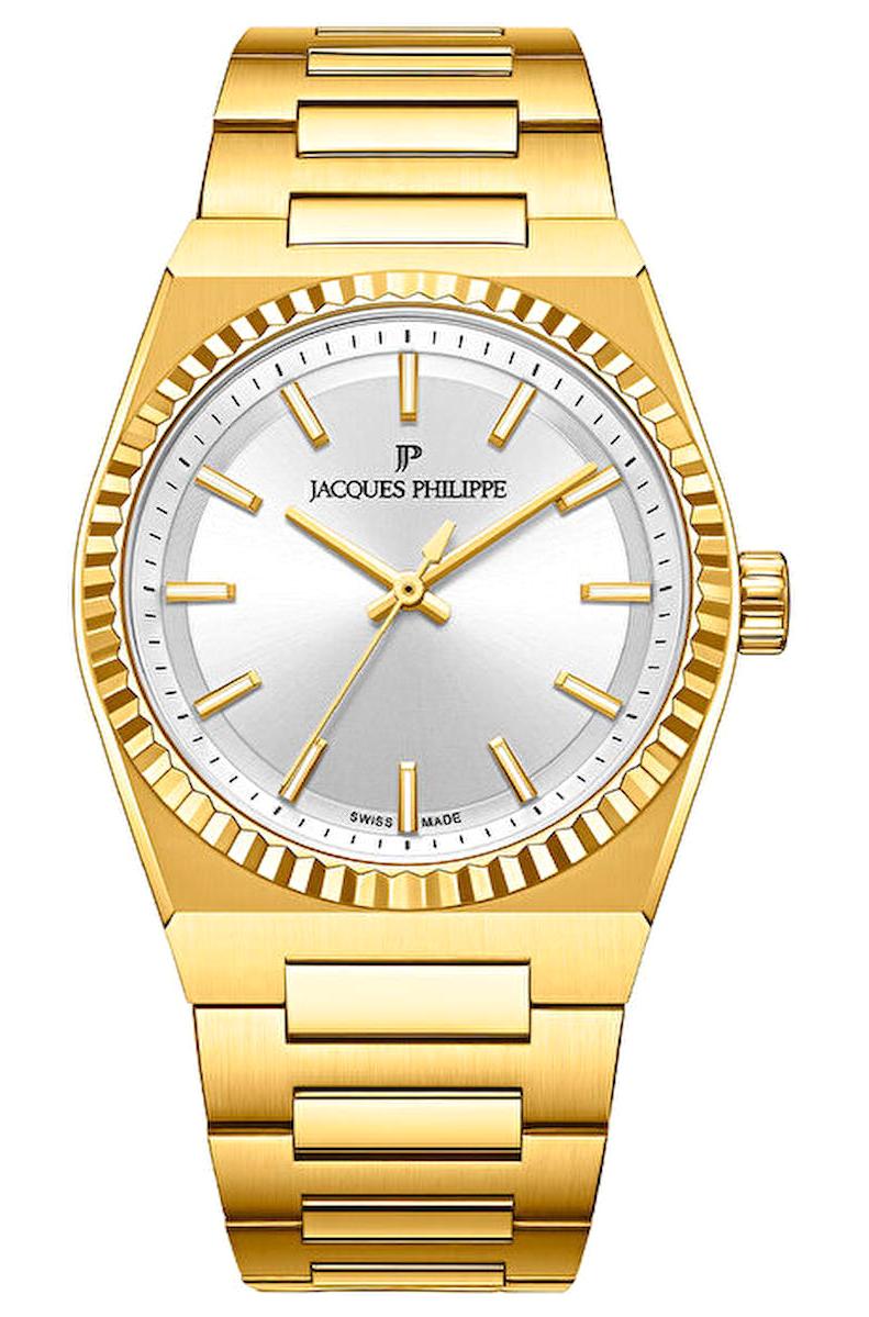 Jacques Philippe JPQGLS582324 34 mm Altın Çelik Kordon Analog Kadın Kol Saati