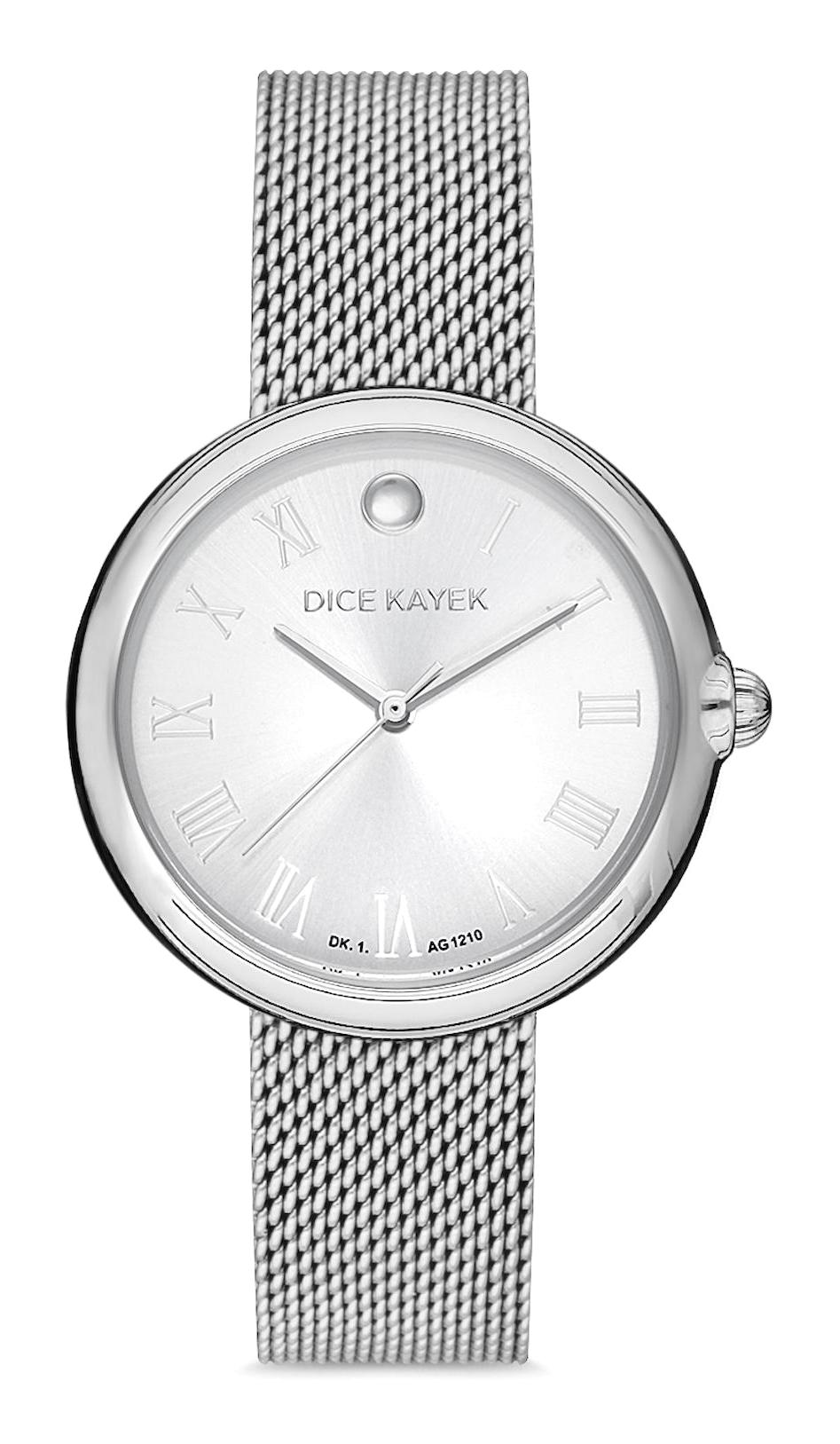 Dice Kayek DK.1.AG1210.01 32 mm Gri Çelik-Hasır Kordon Analog Kadın Kol Saati