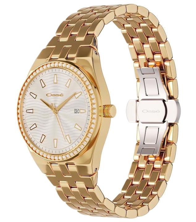 Osse 10106LD Takvimli 37 mm Altın Metal Kordon Analog Kadın Kol Saati