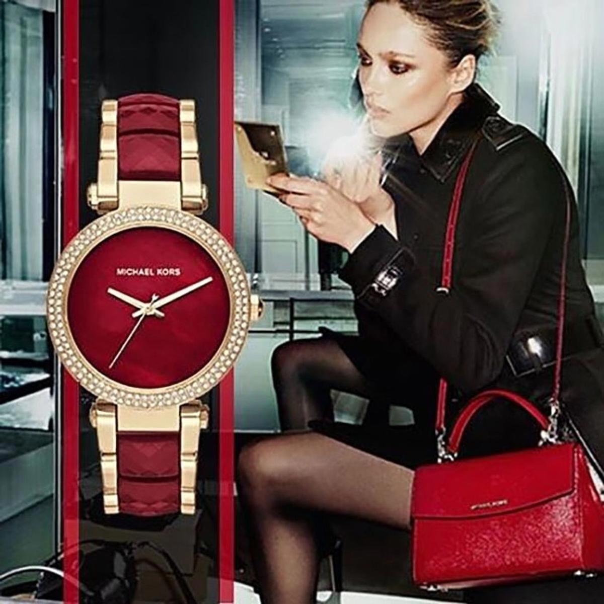 Michael Kors MK6427 38 mm Altın-Kırmızı Çelik Kordon Analog Kadın Kol Saati