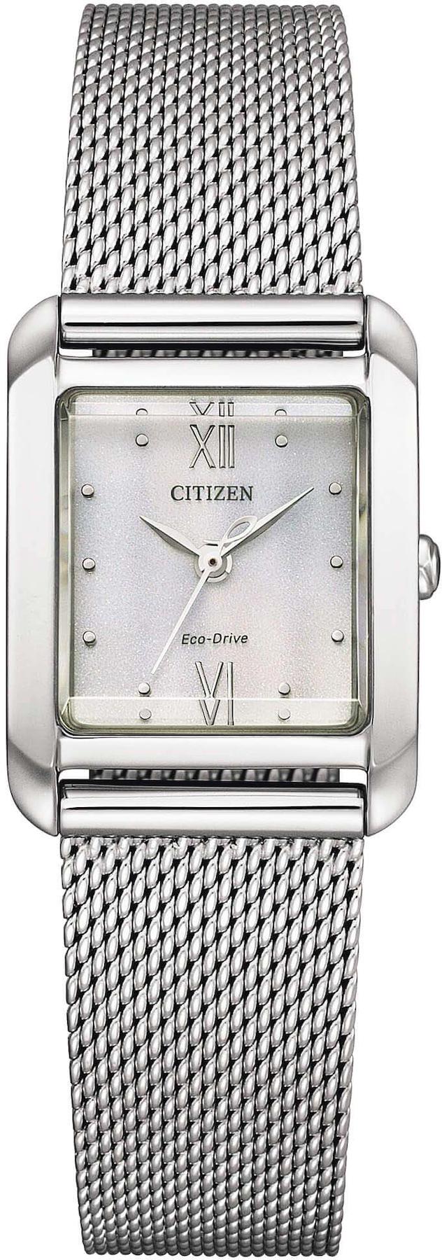 Citizen EW5590-62A 22 mm Gri Hasır Kordon Analog Kadın Kol Saati