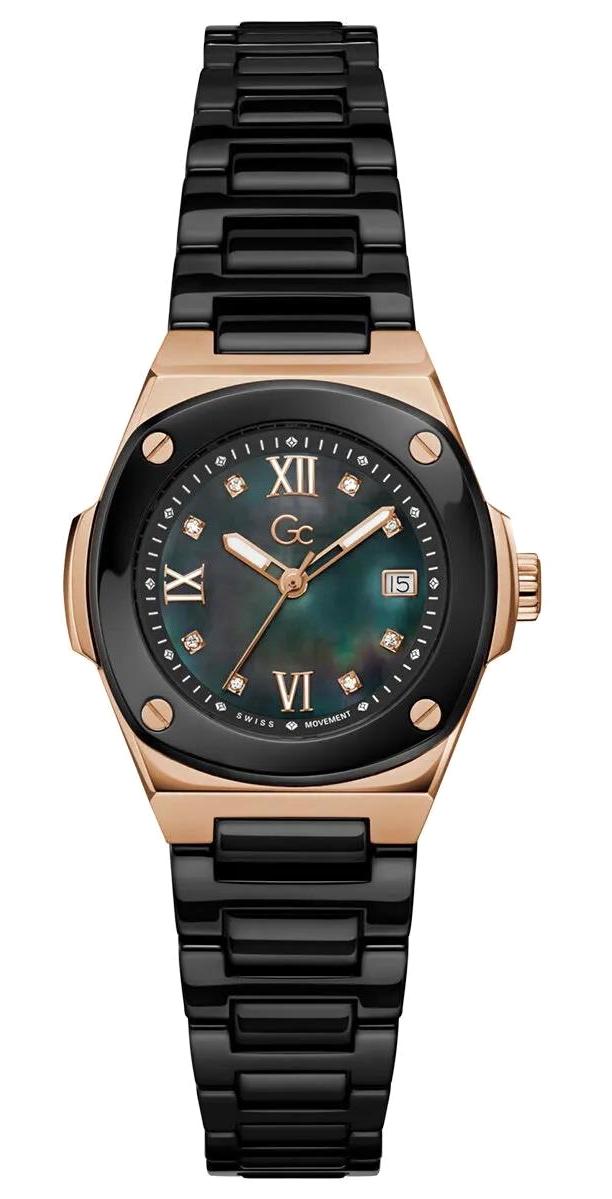Guess GCZ12008L2MF Takvimli 34 mm Siyah Çelik Kordon Analog Kadın Kol Saati