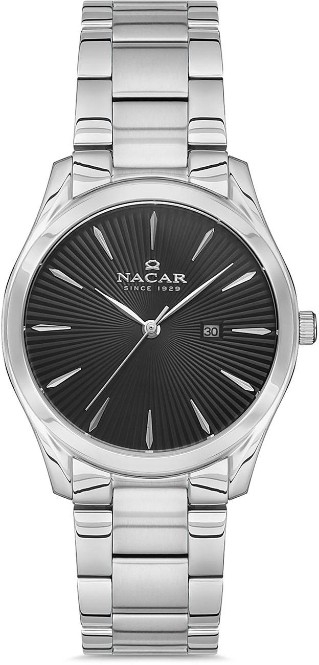 Nacar NC33-396892-ABM Takvimli 35 mm Gri Çelik Kordon Analog Kadın Kol Saati