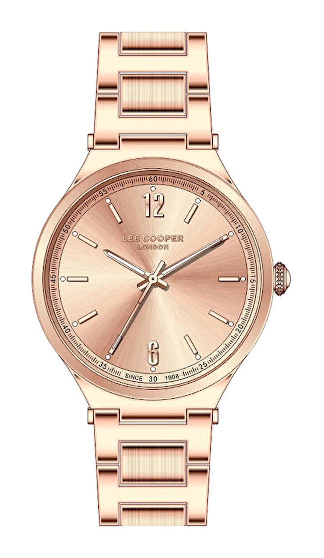 Lee Cooper LC07440.410 40 mm Rose Gold Plastik Kordon Analog Kadın Kol Saati