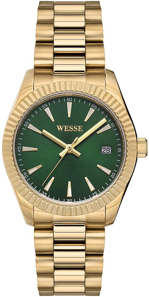 Wesse WWL301909 Takvimli 35 mm Altın Çelik Kordon Analog Kadın Kol Saati