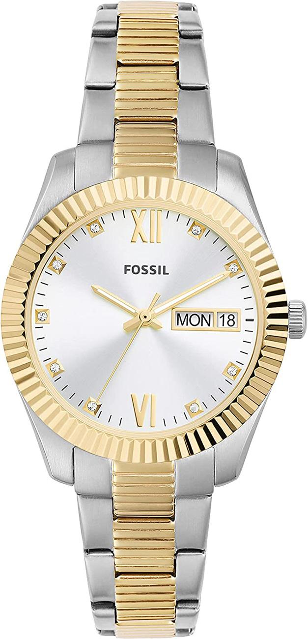 Fossil FES5198 34 mm Altın-Gri Çelik Kordon Analog Kadın Kol Saati