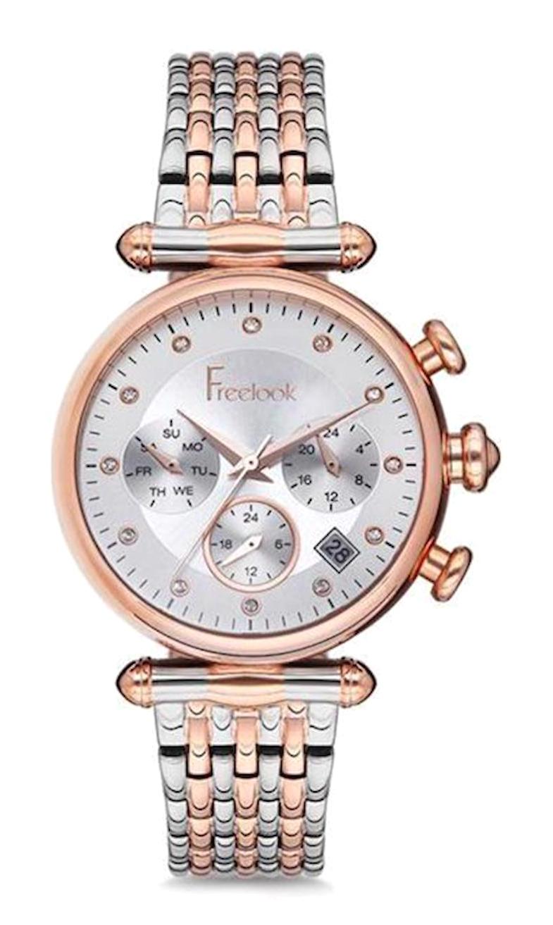 Freelook F.8.1080.08 36 mm Gri-Rose Gold Metal Kordon Analog Kadın Kol Saati