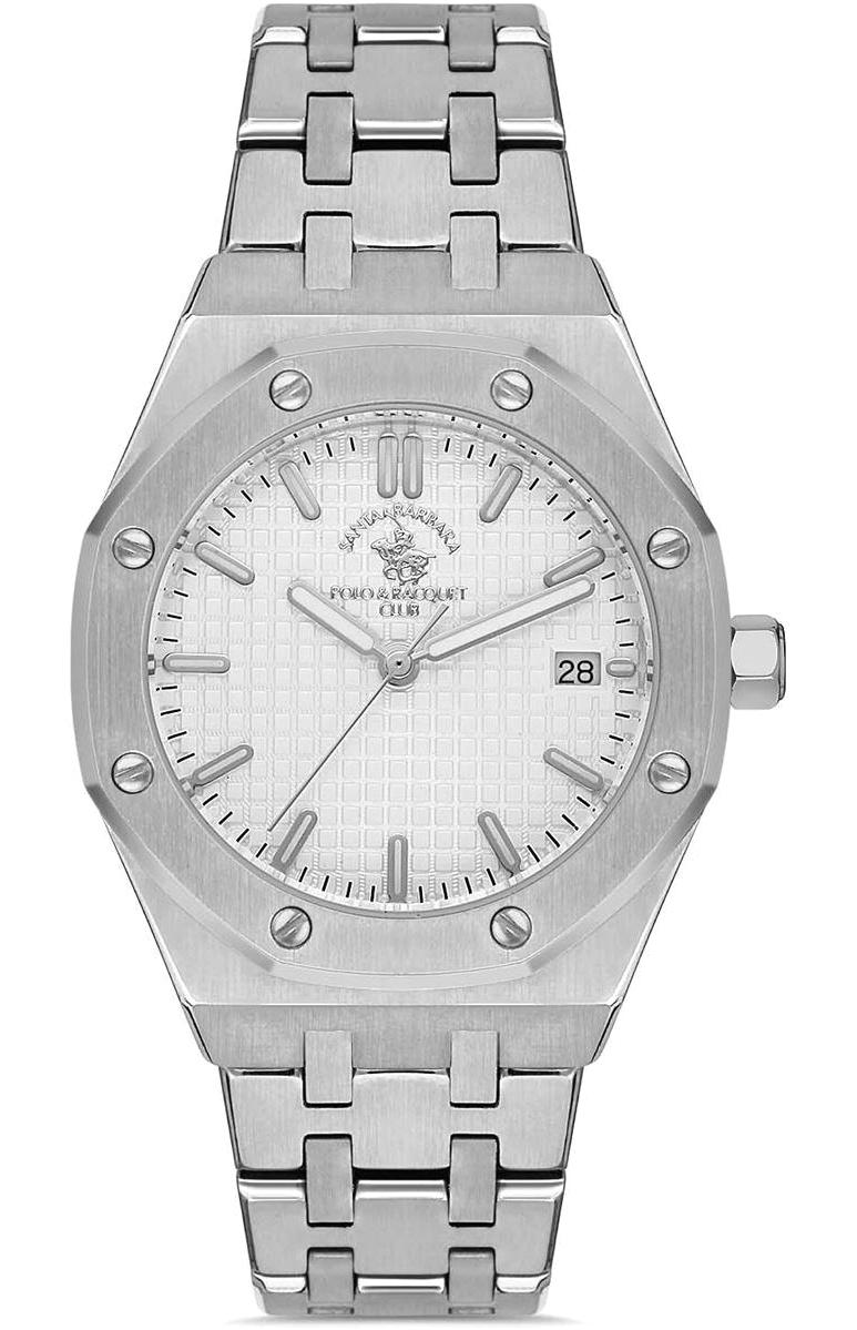 Santa Barbara Polo & Racquet Club SB.1.10465.1 Takvimli 34 mm Gri Çelik Kordon Analog Kadın Kol Saati
