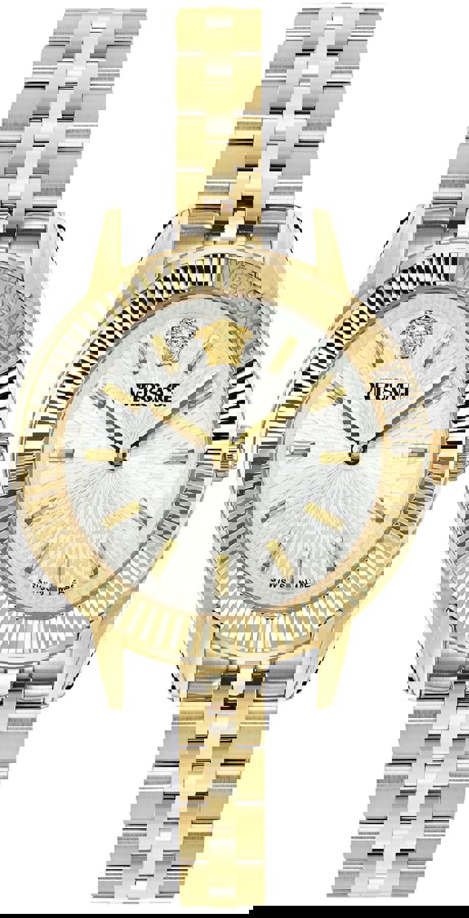 Versace VRSCVE9CA0224 34 mm Altın-Gri Çelik Kordon Analog Kadın Kol Saati