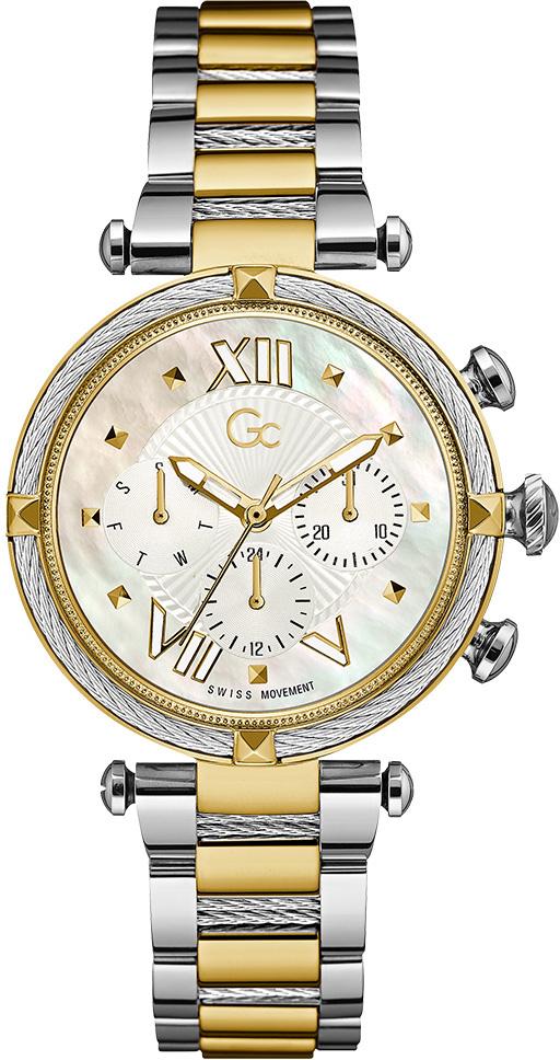 Guess GCY16020L1MF Takvimli 38 mm Altın-Gri Çelik Kordon Analog Kadın Kol Saati