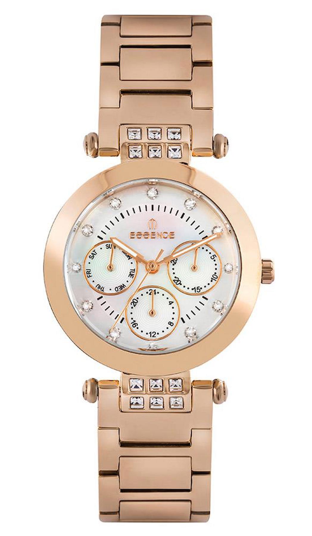 Essence ES6572FE.420 Takvimli 34 mm Rose Gold Çelik Kordon Analog Kadın Kol Saati
