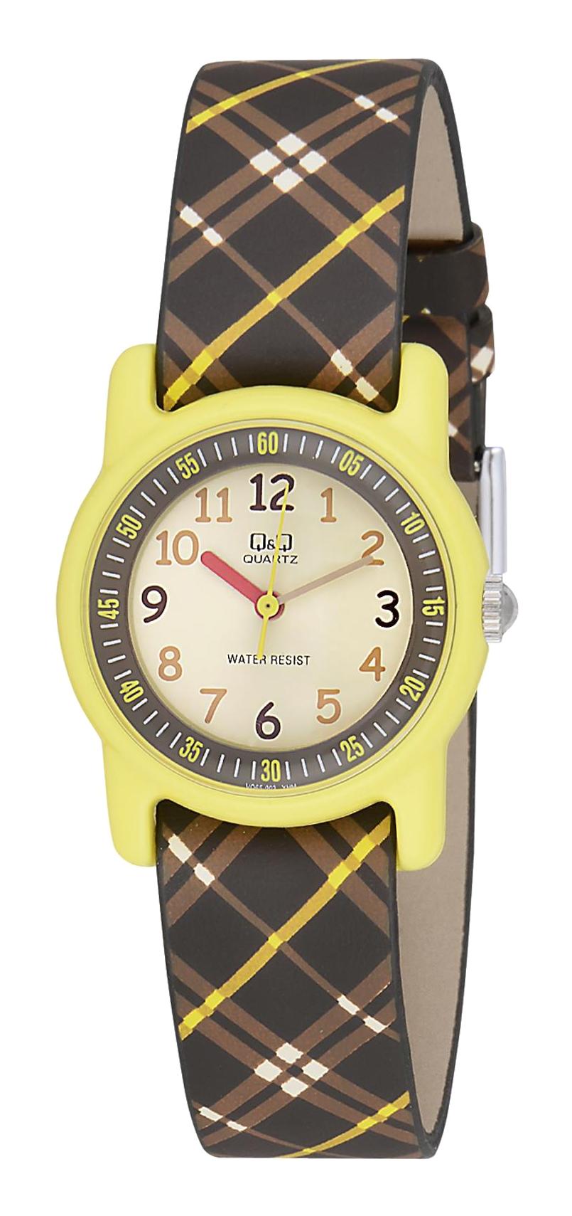 Q&Q 3P112 36 mm Kahverengi Silikon Kordon Analog Çocuk Kol Saati