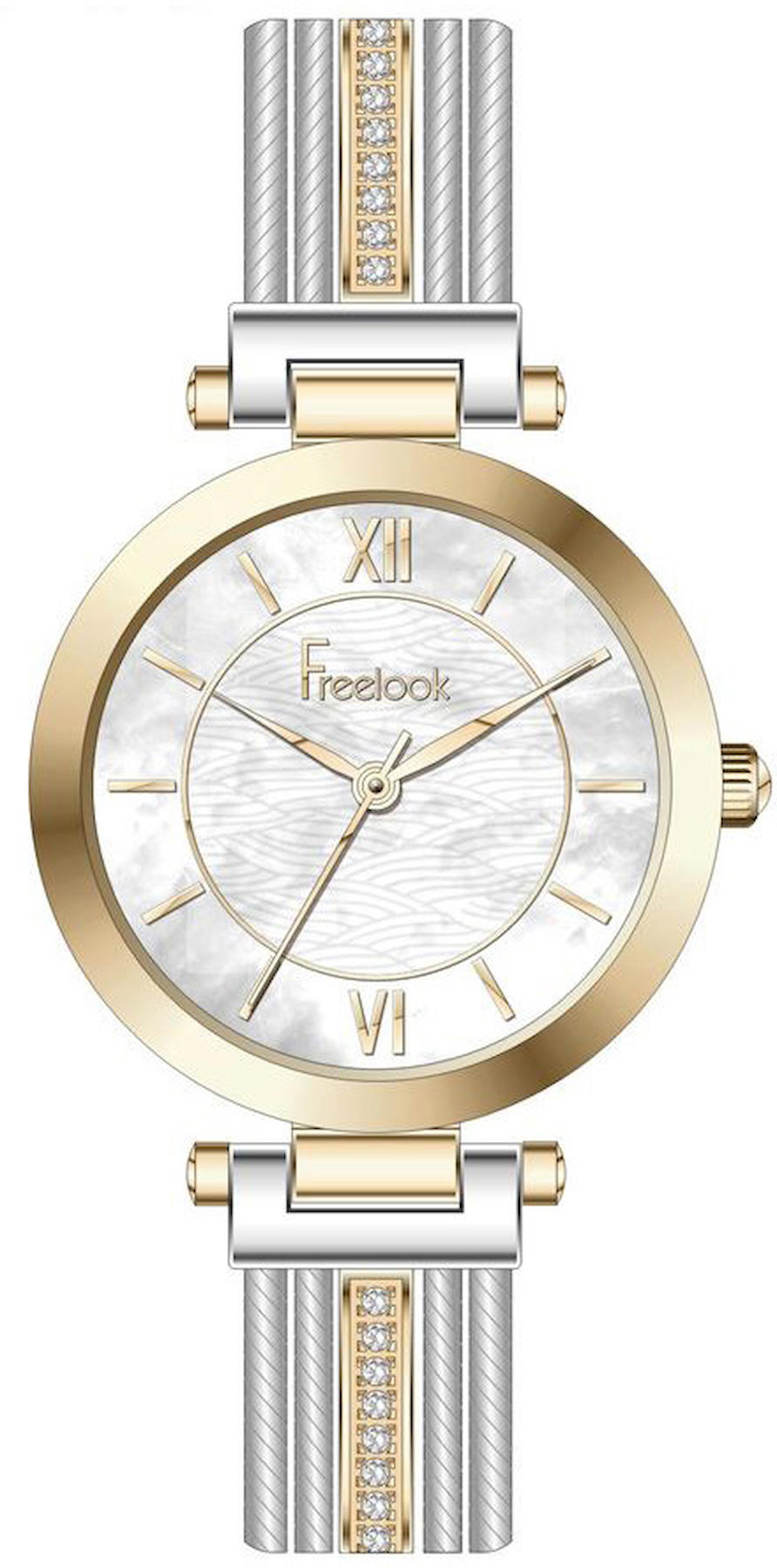 Freelook F.3.1039.06 35 mm Gri Çelik Kordon Analog Kadın Kol Saati