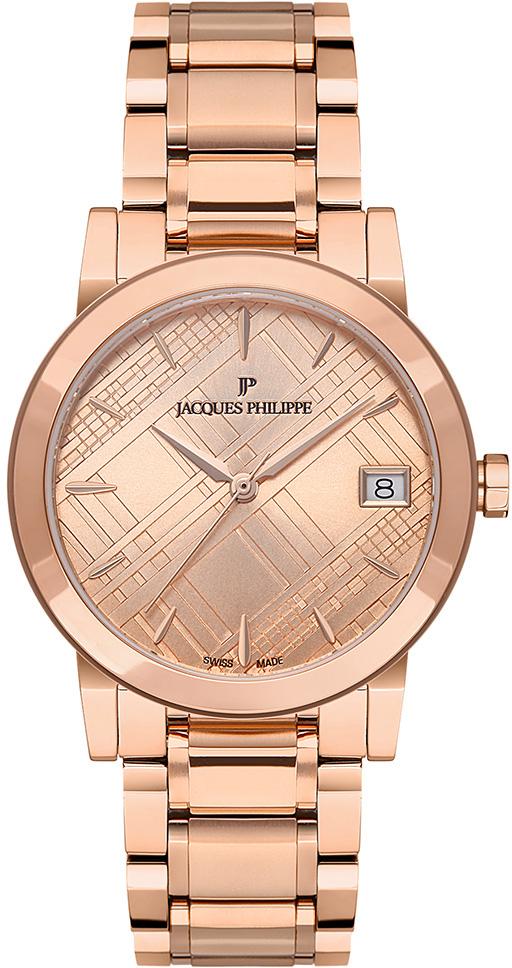 Jacques Philippe JPQLS163365 Takvimli 34 mm Rose Gold Çelik Kordon Analog Kadın Kol Saati