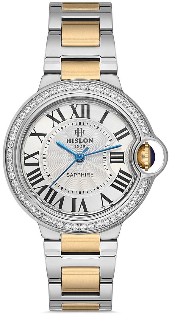 Hislon QL120S-10SG 36 mm Altın-Gri Çelik Kordon Analog Kadın Kol Saati