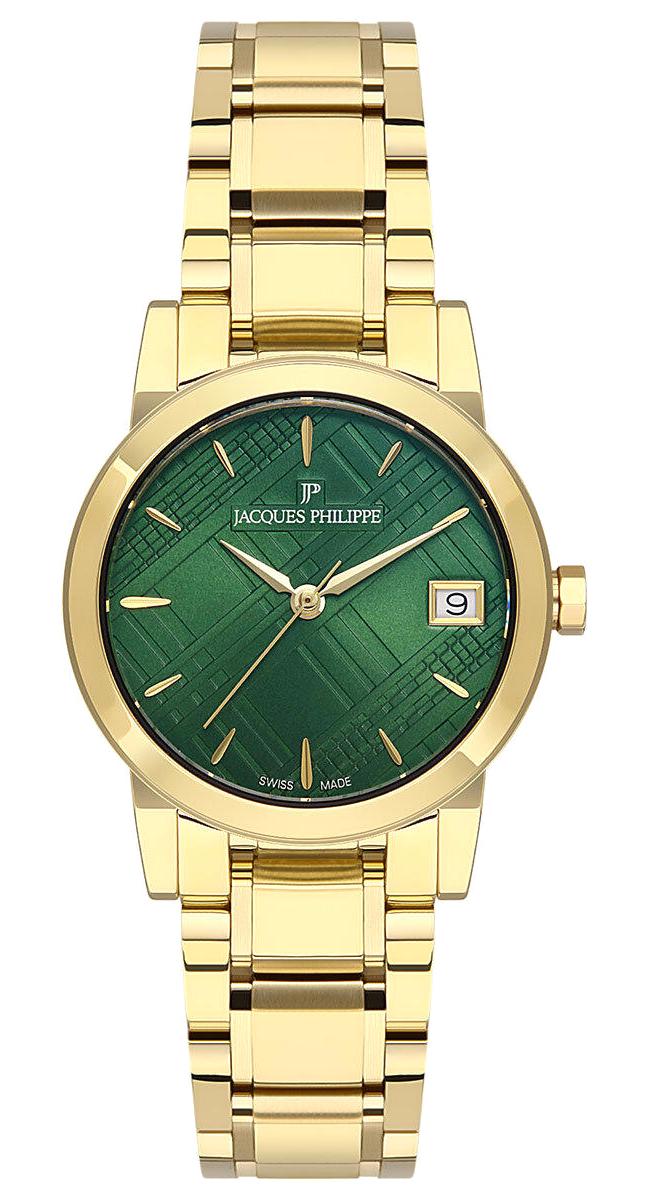 Jacques Philippe JPQLS3123X4 Takvimli 30 mm Altın Çelik Kordon Analog Kadın Kol Saati