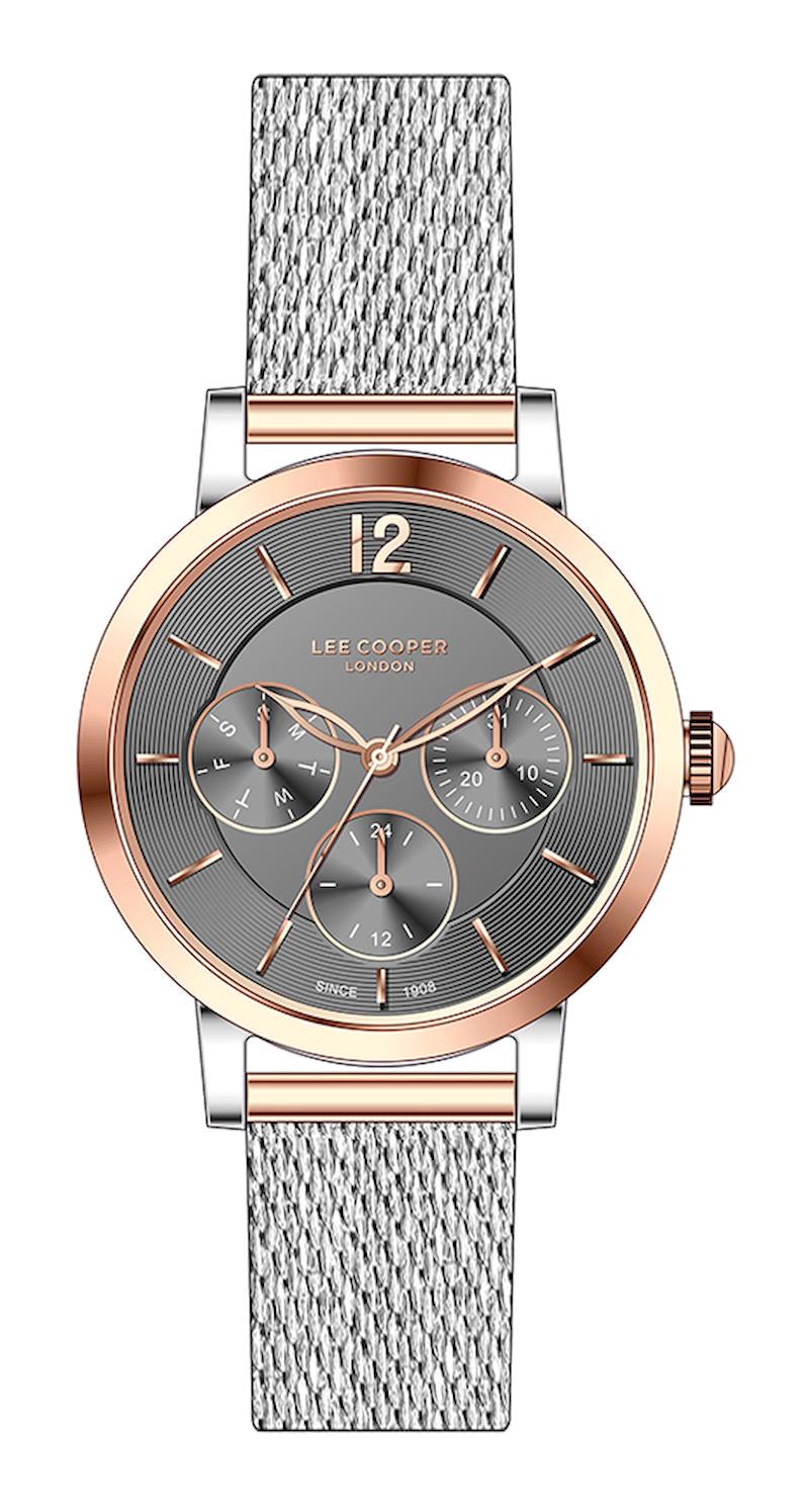 Lee Cooper LC07552.560-NM Takvimli 36 mm Gri Plastik Kordon Analog Erkek Kol Saati
