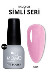 Momo S009 Pembe Işıltılı Kalıcı Simli Oje