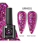 Ursugar Color Base URH031 Pembe Işıltılı Kalıcı Simli Oje