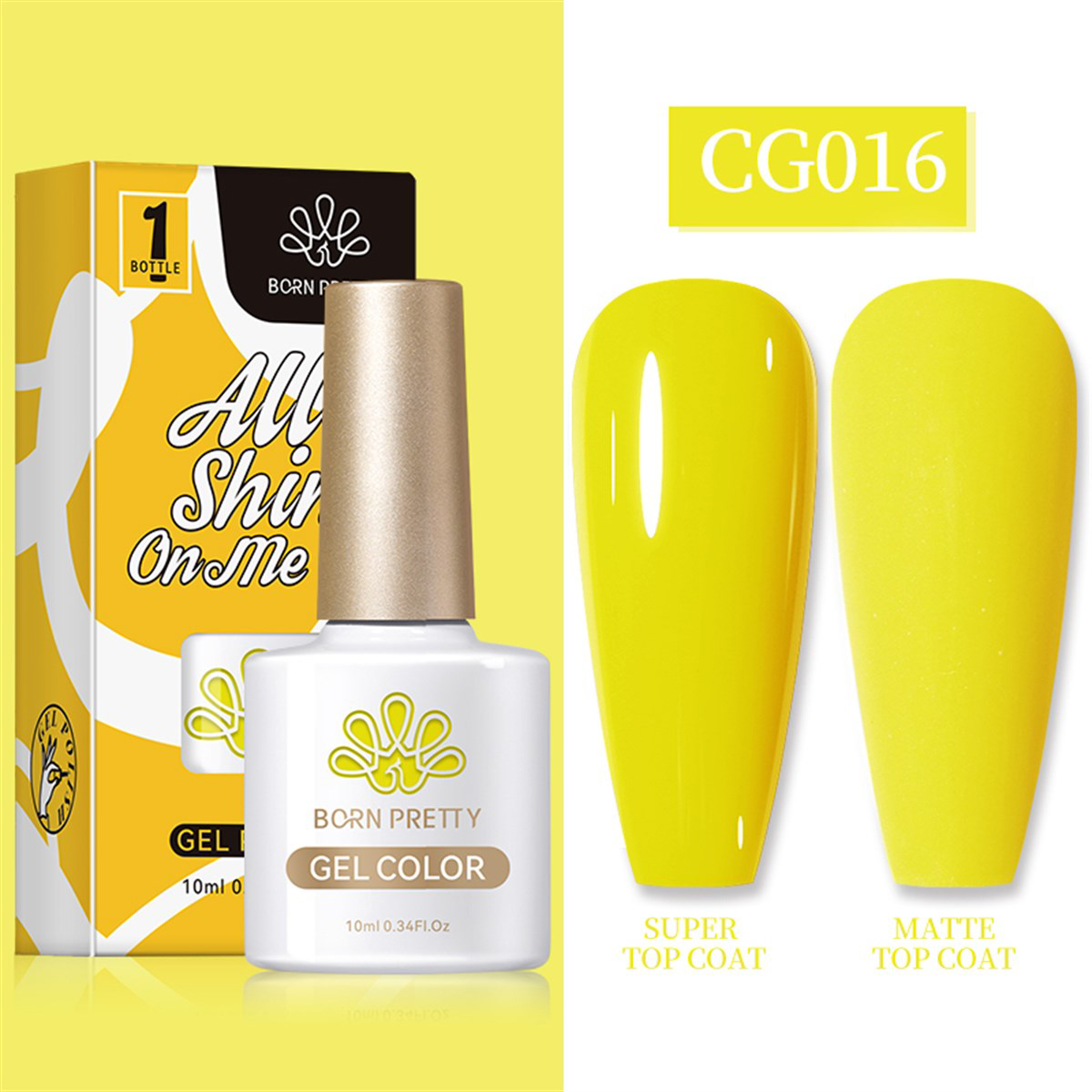 Born Pretty Silky White Serisi CG016 Sarı Mat Kalıcı Oje