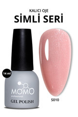 Momo S010 Krem Işıltılı Kalıcı Simli Oje