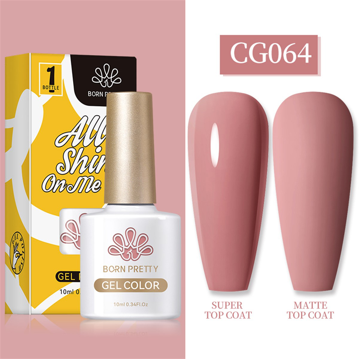 Born Pretty Silky White Serisi CG064 Pembe Mat Kalıcı Oje