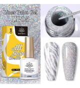 Born Pretty LP05 Gri Işıltılı Kalıcı Simli Oje