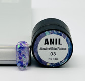 Anıl Professional Cosmetics Attractive Glitter Platinum 03 Mavi Işıltılı Kalıcı Simli Oje