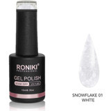 Roniki Snowflake 01 Beyaz Işıltılı Kalıcı Simli Jel Oje