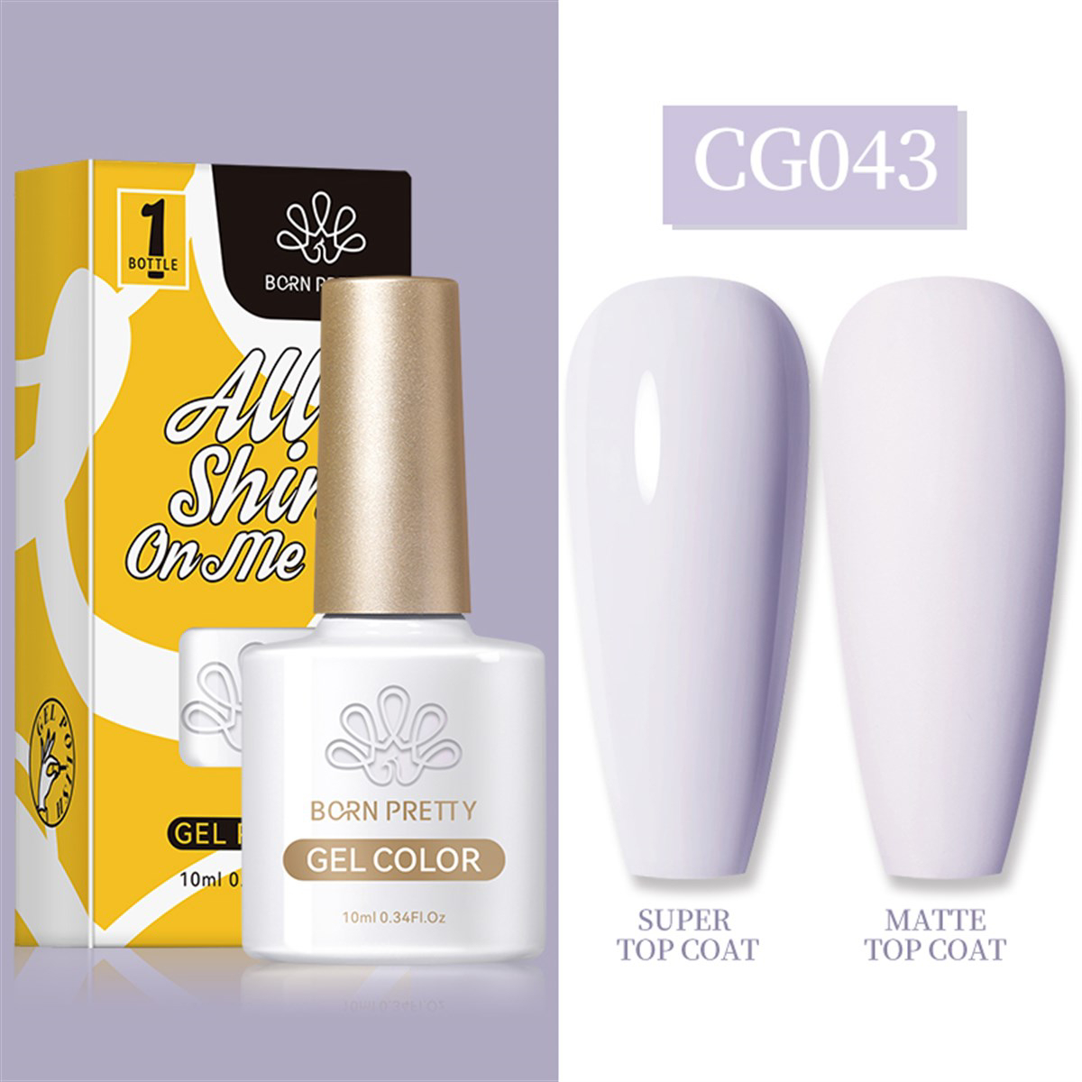 Born Pretty Silky White Serisi CG043 Lila Mat Kalıcı Oje