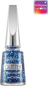Flormar Glitter Nail Enamel GL07 Mavi Işıltılı Simli Oje