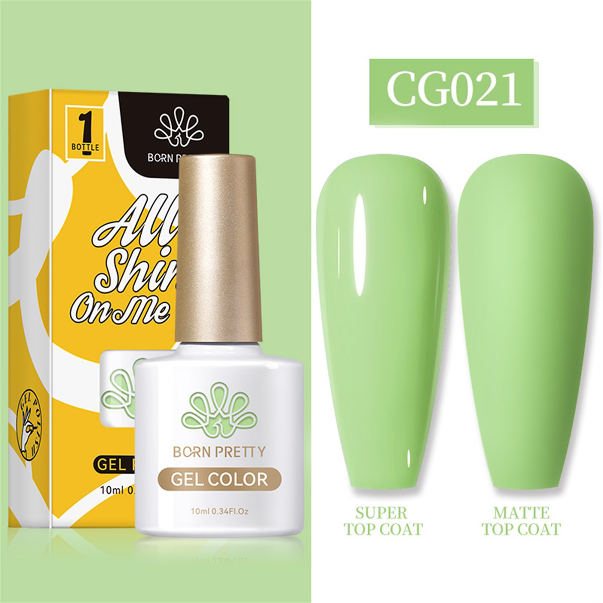 Born Pretty Silky White Serisi CG021 Yeşil Mat Kalıcı Oje