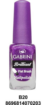 Gabrini Flat Brush B20 Mor Işıltılı Simli Oje