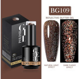 Born Pretty Pro New Series BG109 Kahverengi Işıltılı Kalıcı Simli Jel Oje
