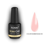 Roniki Color Rubber Base 40 Pembe Parlak Kalıcı Oje
