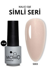 Momo S003 Krem Işıltılı Kalıcı Simli Oje