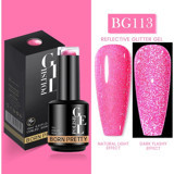 Born Pretty Pro New Series BG113 Pembe Işıltılı Kalıcı Simli Jel Oje