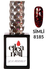 Ellea Nail 8185 Kırmızı Işıltılı Kalıcı Simli Oje