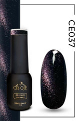 Cr-Oje Cat Eye CE037 Pembe Hologram Kalıcı Simli Oje