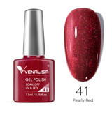 Venalisa Uv Led Pearly Red 41 Bordo Işıltılı Kalıcı Simli Oje