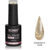 Roniki Diamond DH08 Kahverengi Işıltılı Kalıcı Simli Oje