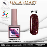 Gala Smart Vitraj V17 Mor Işıltılı Kalıcı Simli Oje