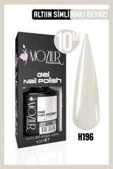Moziur H196 Beyaz Işıltılı Kalıcı Oje