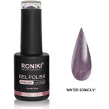 Roniki Winter Sonata 51 Mor Işıltılı Kalıcı Simli Oje
